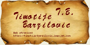 Timotije Barzilović vizit kartica